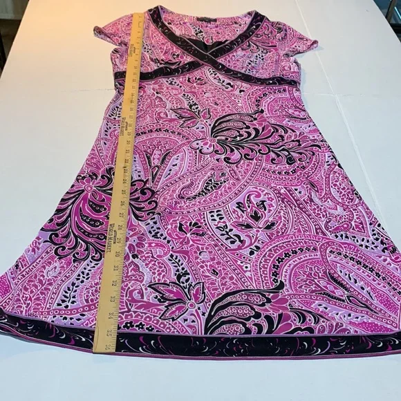 Tahari Black & Pink ALine Dress Size 6P - Picture 5 of 6